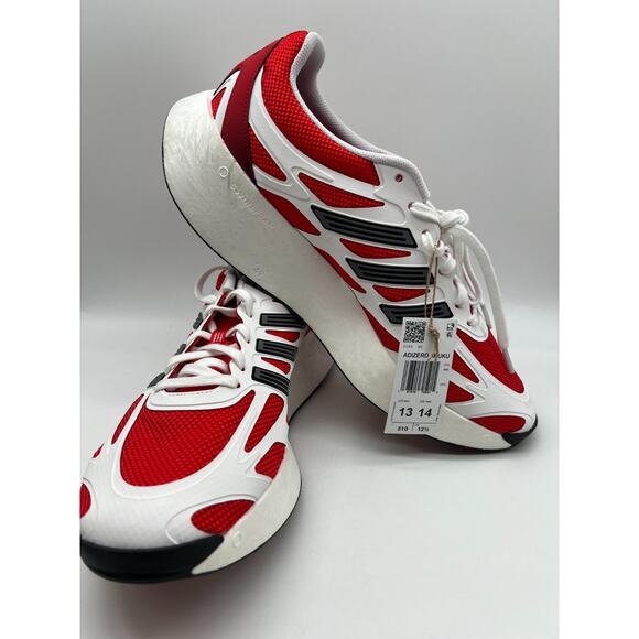 adidas Adizero Aruku White Pure Ruby Red JI0308 Running Shoes Men's 13 - Picture 14 of 16